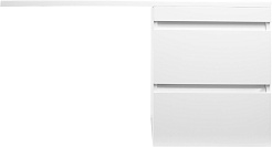 Style Line Тумба с раковиной подвесная Даллас 110 R Люкс, белая PLUS эмаль – фотография-1